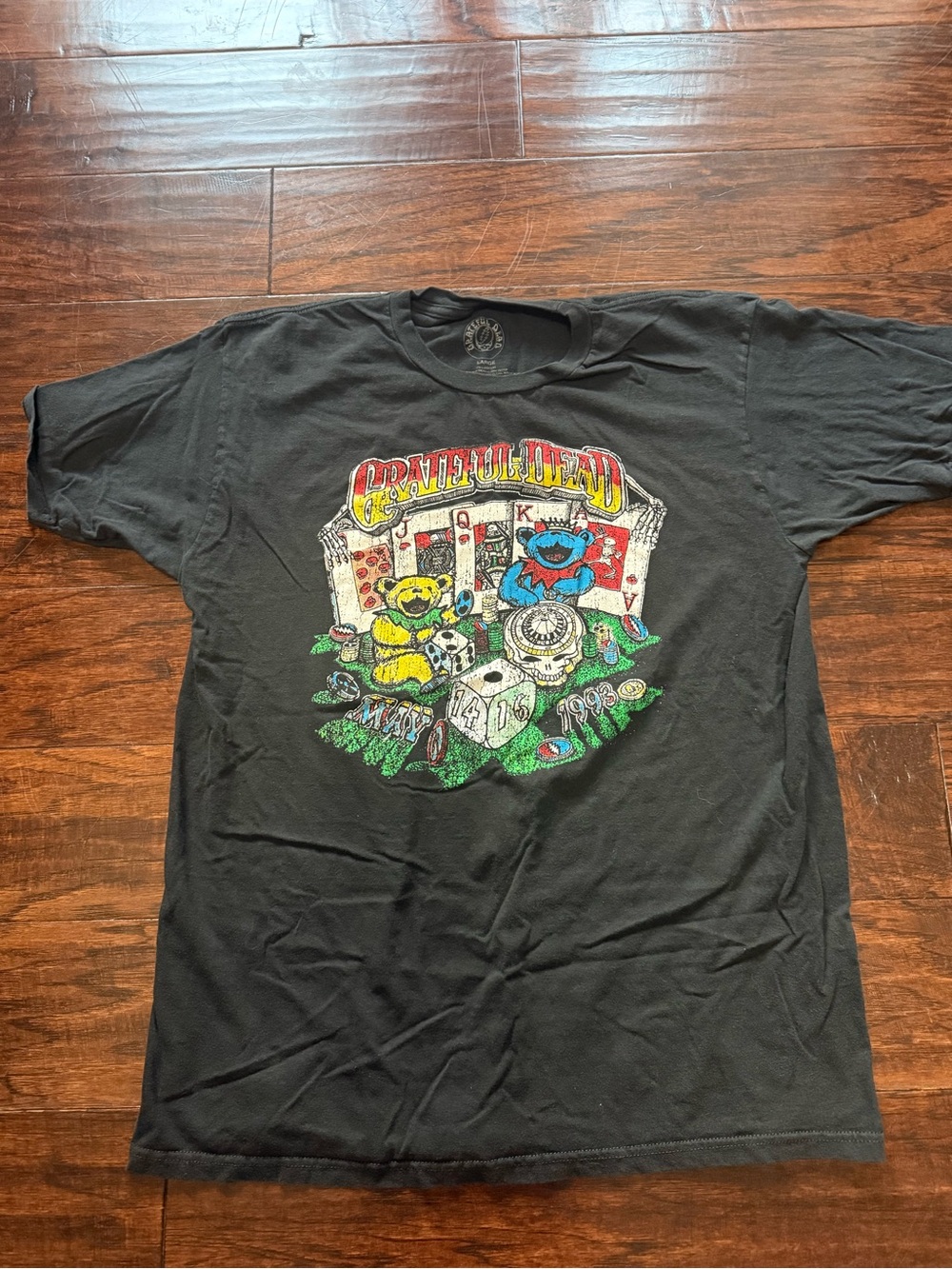 Grateful Dead Black Tee with Multicolor Band Graphic